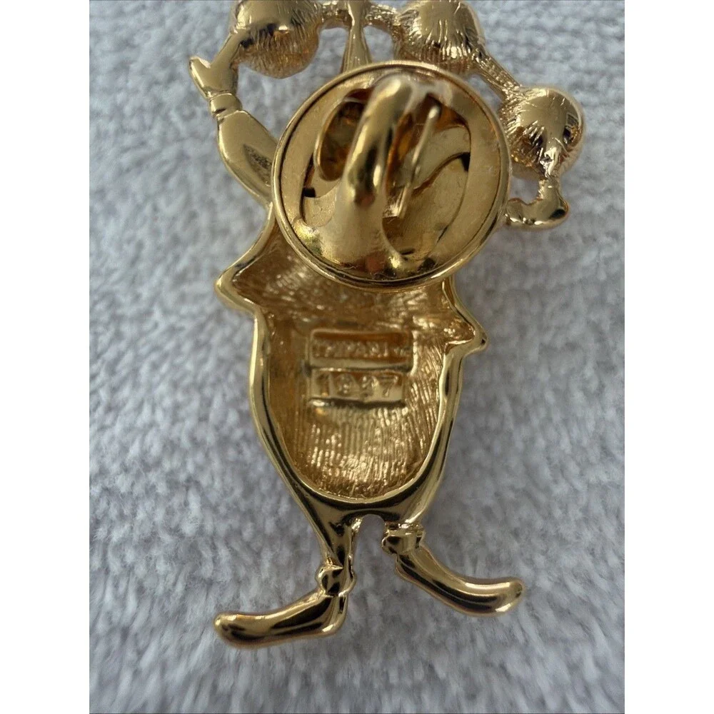 Vintage Trifari Enamel Clown Pins Tie Tacks 1997 Set Of 3 Gold Whimsical Circus
